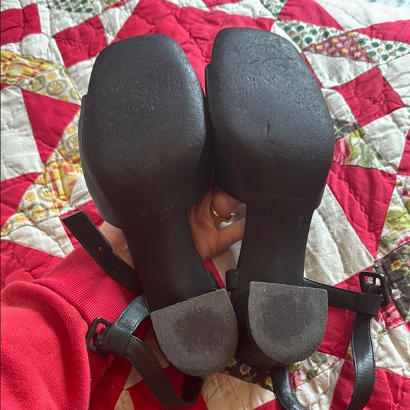 Everlane Dark Green Block Heel Sandal with Sleek Design - Picture 7 of 9